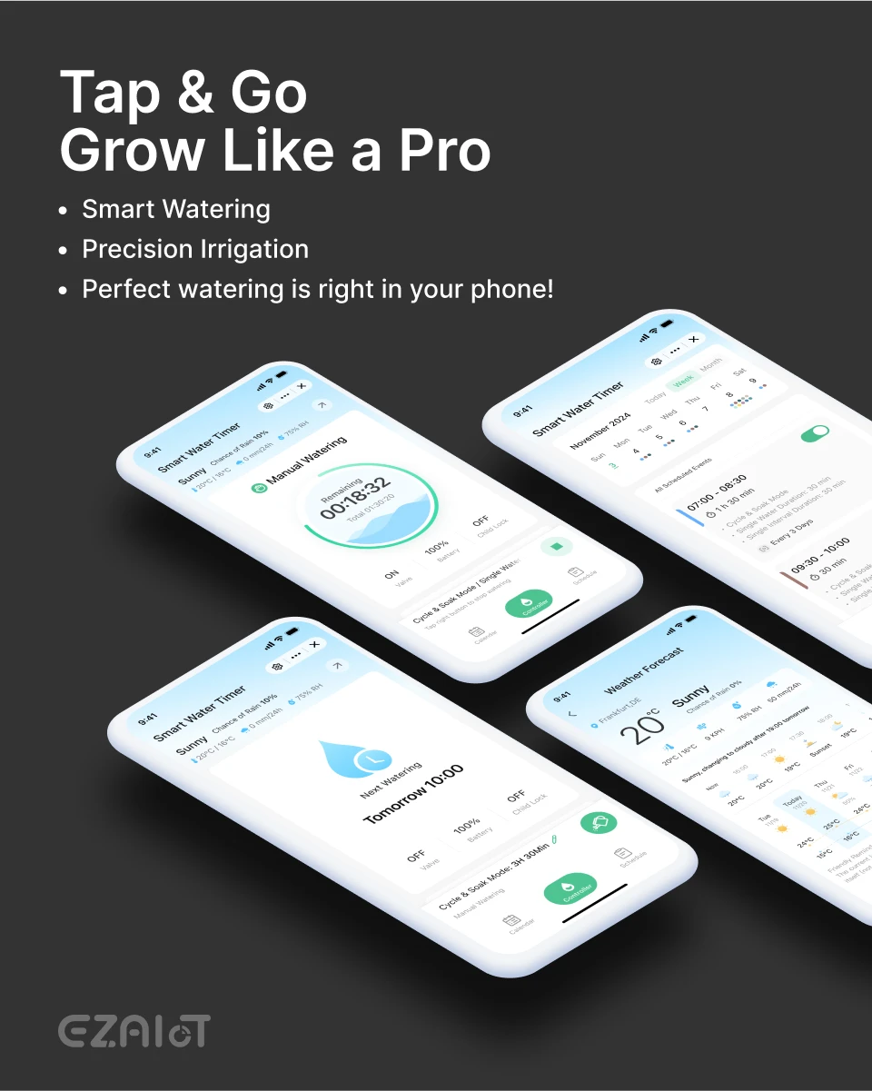 Wifi Smart Garden Watering Timer Automatic Irrigation Programmer System Sprinkle