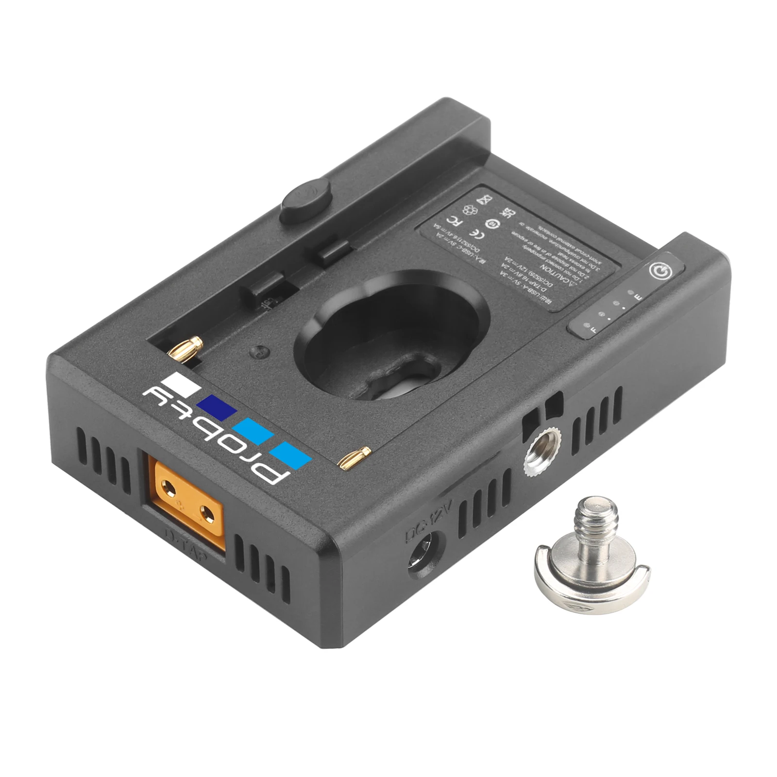 NP-F 배터리 충전기 배터리 어댑터 플레이트(DC12V DC8V USB-A 출력 콜드 슈 어댑터 1/4인치 나사 구멍 포함)