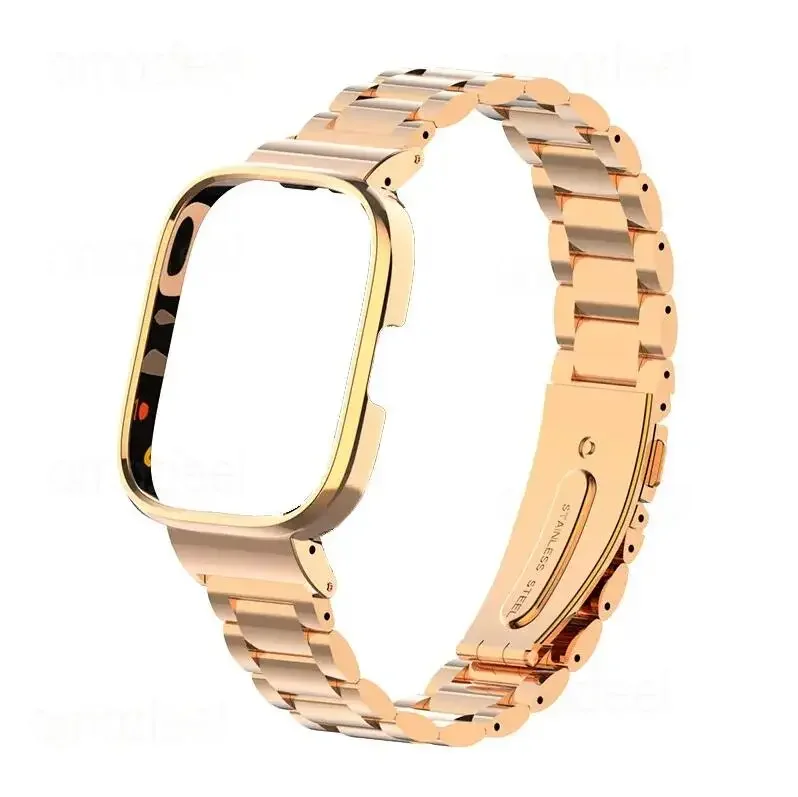 Stainless Steel Metal Watch Strap with Protector Case Cover Bracelet