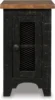 Signature Design by Ashley Valebeck Rustic Farmhouse Chair Side End Table with Cabinet Door, Distressed Black 4