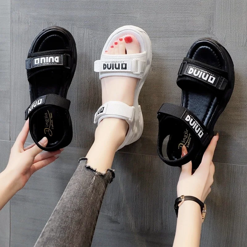New Women Sports Sandals Ins Hot Sale Summer Student Female Sandals Women's Casual Shoes Designer Sandals Thick Flat Sandals