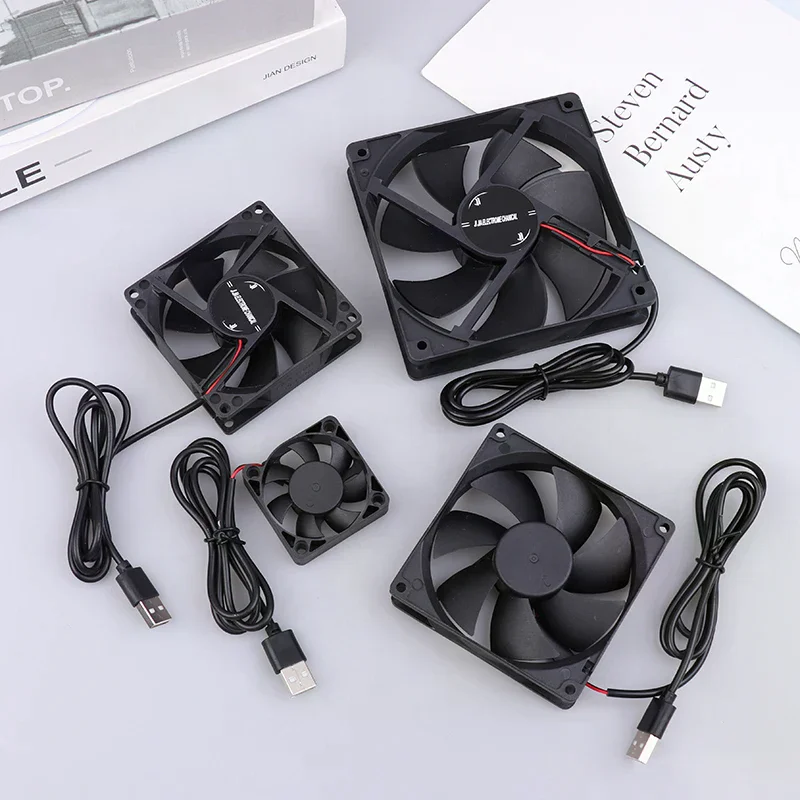 5V 무브러시 냉각 팬 USB 라우터 팬 컴퓨터 케이스 TV 박스 쿨링 케이스 50mm 80mm 90mm 120mm PC DIY 쿨러 데스크탑 팬