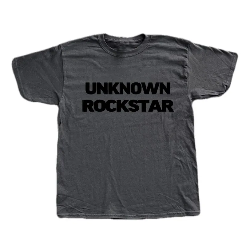 

Unknown Rockstar Print American T-shirt Men Women Cotton Oversized Tshirt Summer Short Sleeve T Shirt Tops Trend Tee Clothes