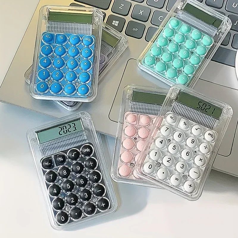 1Pcs 학생 계산기 LCD 디스플레이 대형 ScreenSiicone 버튼 8 자리 Handhed Study전자 계산기 Schoo 용품