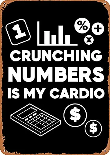 

Crunching Numbers Bo Vintage Look Metal Sign Patent Art Prints Retro Gift 8x12 Inch