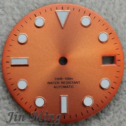 Luxury Multi - Color Luminous Date Window Aseptic Dial for Automatic Movement Watches (Brown)