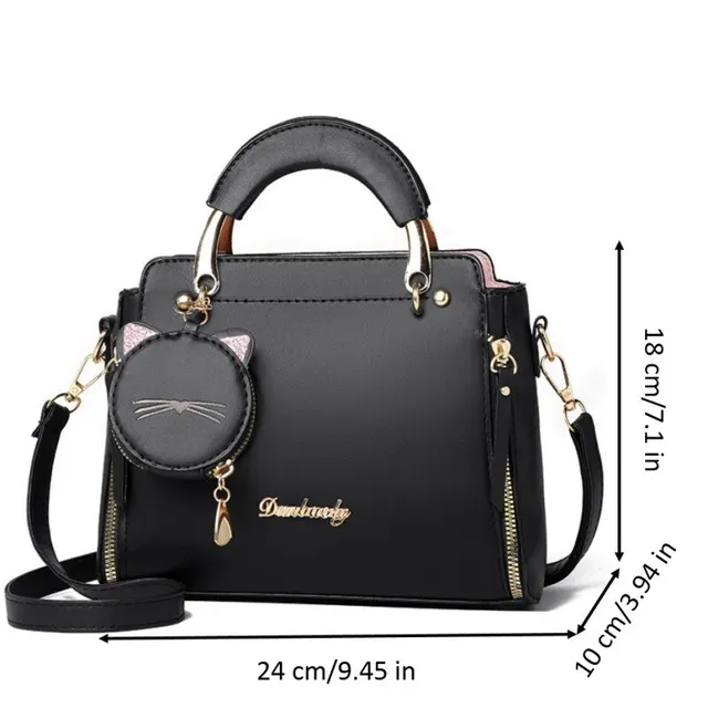 Bolso de mano de moda para mujer, bolso de hombro con mango superior, bolso de gato - Imagen 3