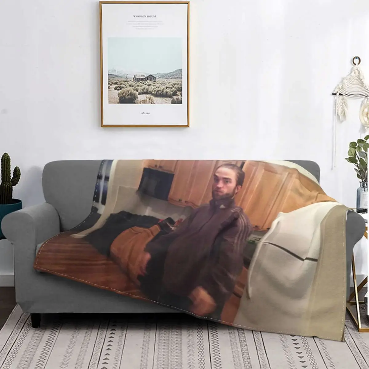

Robert Pattinson Standing Meme Blankets Comfortable Soft Flannel Sprint Rob Throw Blanket for Sofa Couch Travel Bedroom