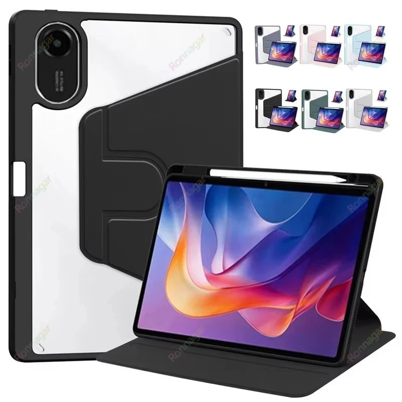 Versatile 360° Rotating Tablet Case with Pencil Holder