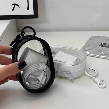 Transparent Travel Cable Organizer Bag Portable Charger Case Accessories Storage for Home Office Travel Pendant Design 1