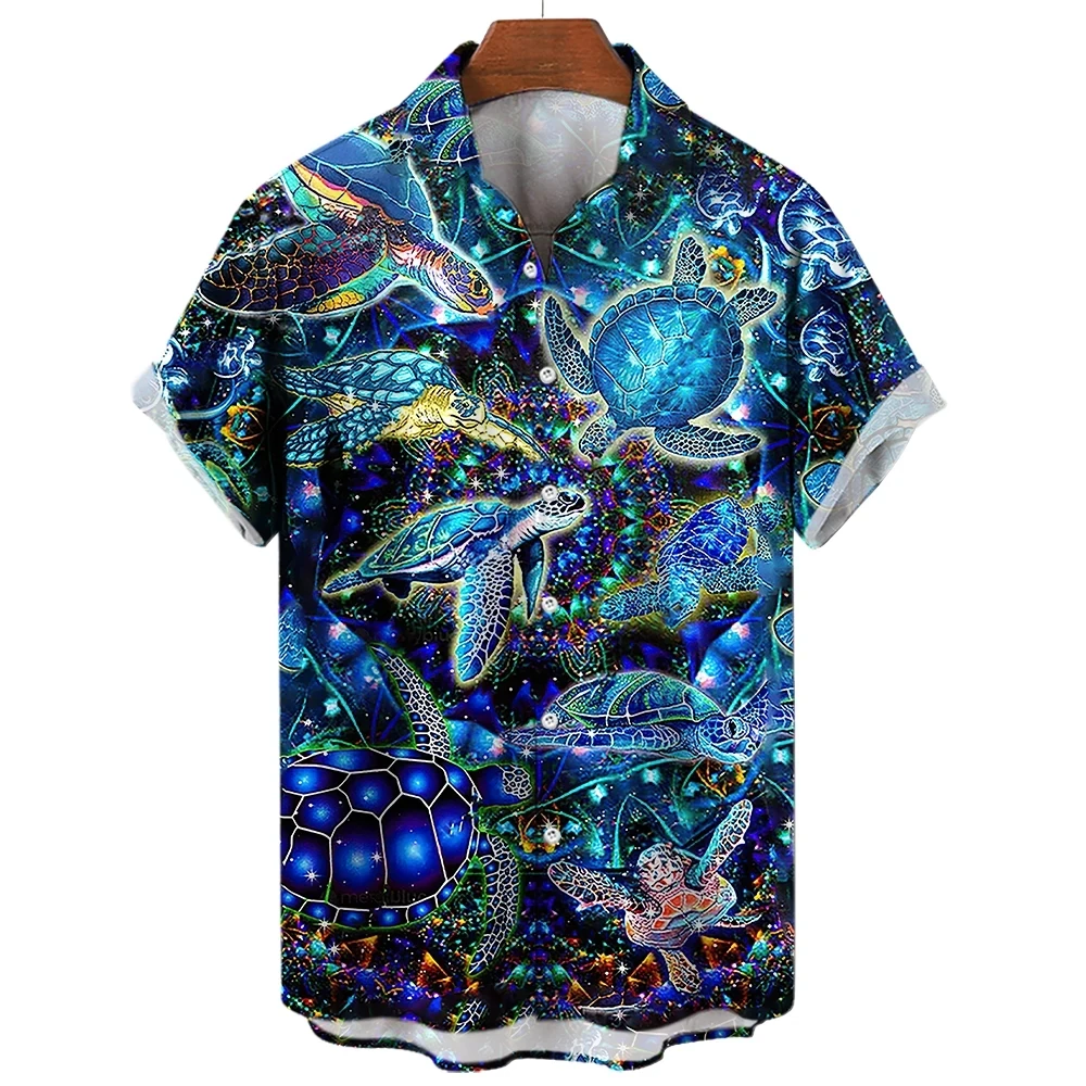 New Men Floral Parrot Street Fashion Summer Daily Shirt Hawaiian Print Casual Loose Shirts Short Sleeve Beach Loose Tops
