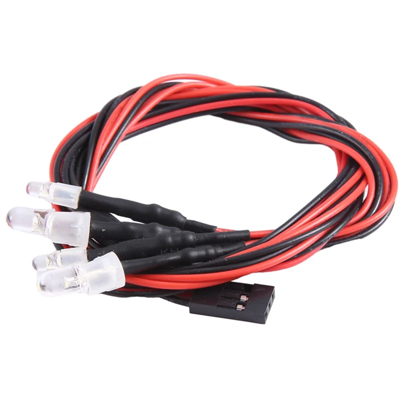 ZIZI 4 LED RC LED 라이트 키트 (1/10 RC 자동차 트럭 크롤러 RC 모델 드리프트 자동차 헤드라이트 테일라이트, 5mm & 3mm, 흰색 빨간색, 간편하게 설치 가능)