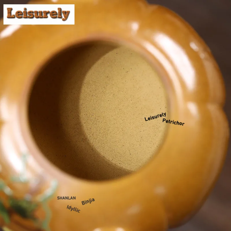 200ml Yixing Purple Clay Teapots Handmade Pumpkin Pot Raw Ore Wood-fired Porcelain Mud Kettle With Filter Zisha Tea Set Cha Gift