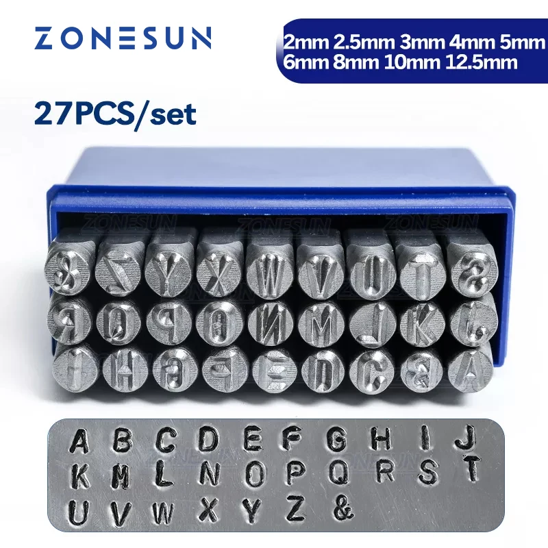 ZONESUN Letter Stamp 2/3/4/6 mm Stamp Alphabet Stamp Letter Punch Craft
