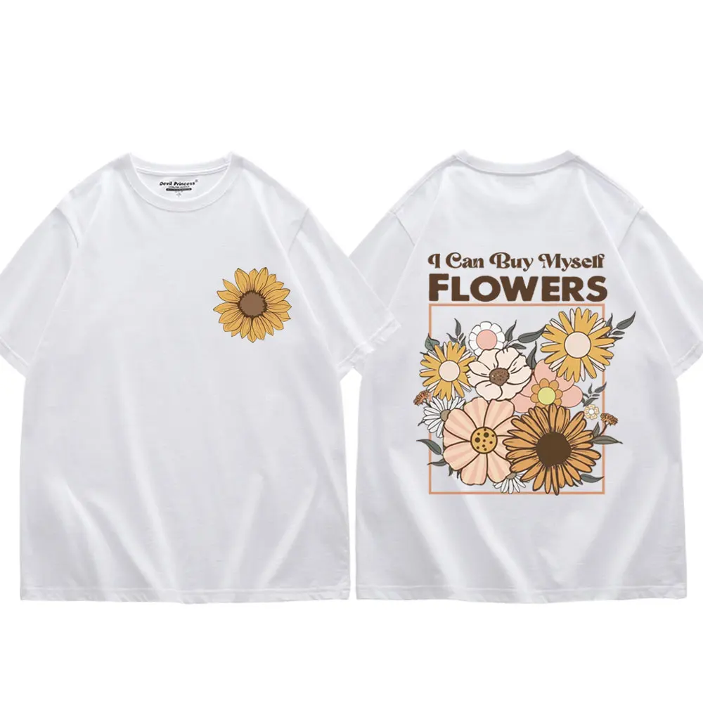 

Singer Miley Cyrus Flowers Graphic T Shirts Men's Women's Fashion Casual Short Sleeve T-shirt Summer Pure Cotton Loose T-shirts