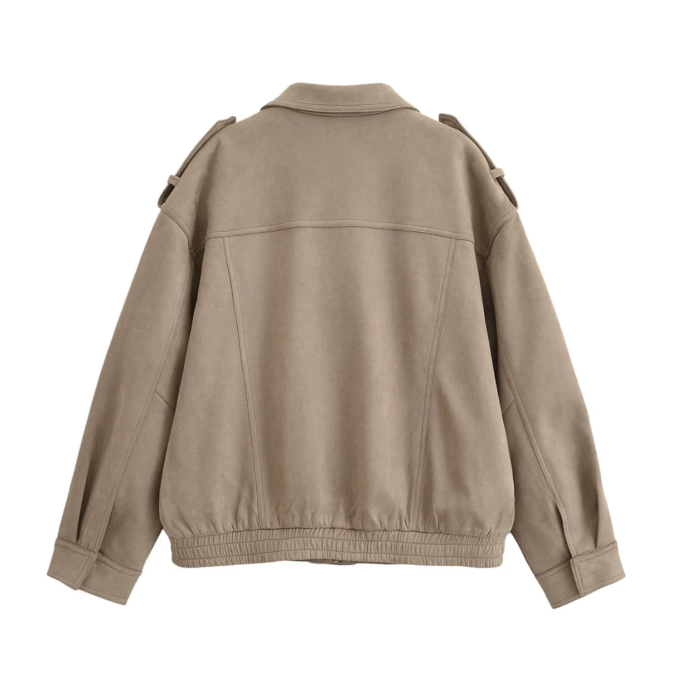 Women Suede Jacket Coat 2025 Fall Winter Fashion Long Sleeve Zipper Loose Coat Chic Female Leisure Streetwear Leather Outerwear