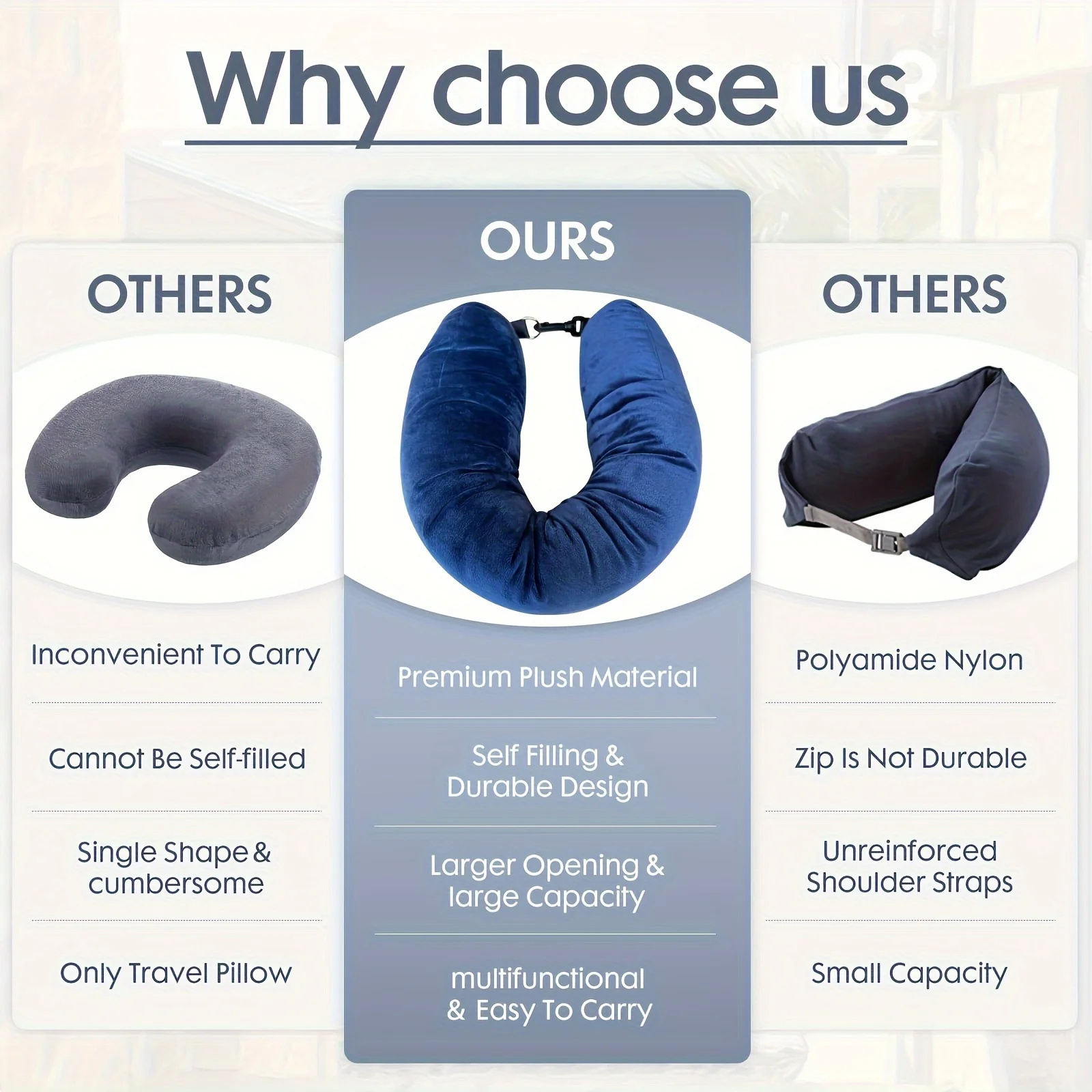 Compact and Versatile Travel Pillow with Clothing Storage