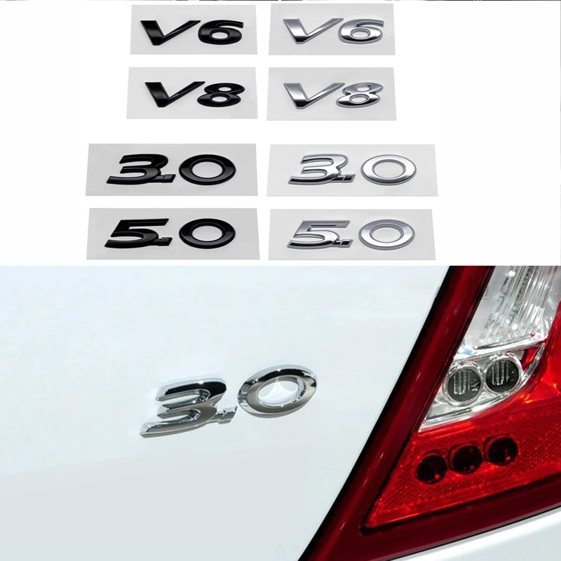 8X1.6Cm Abs Car Emblem Sticker Per Jaguar 3.0 5.0 V6 V8 Logo Xk8 Xk Xkr Xfr Ftypesvr Auto Badge Tronco Decalcomania Decorazione Esterna