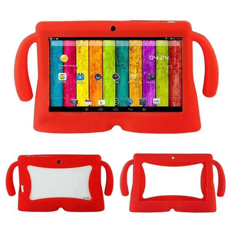 Universal 7 Inch Tablet Protective Case Soft Silicone Cover Skin Shell Protector with Carry Handles for Tablet Random color