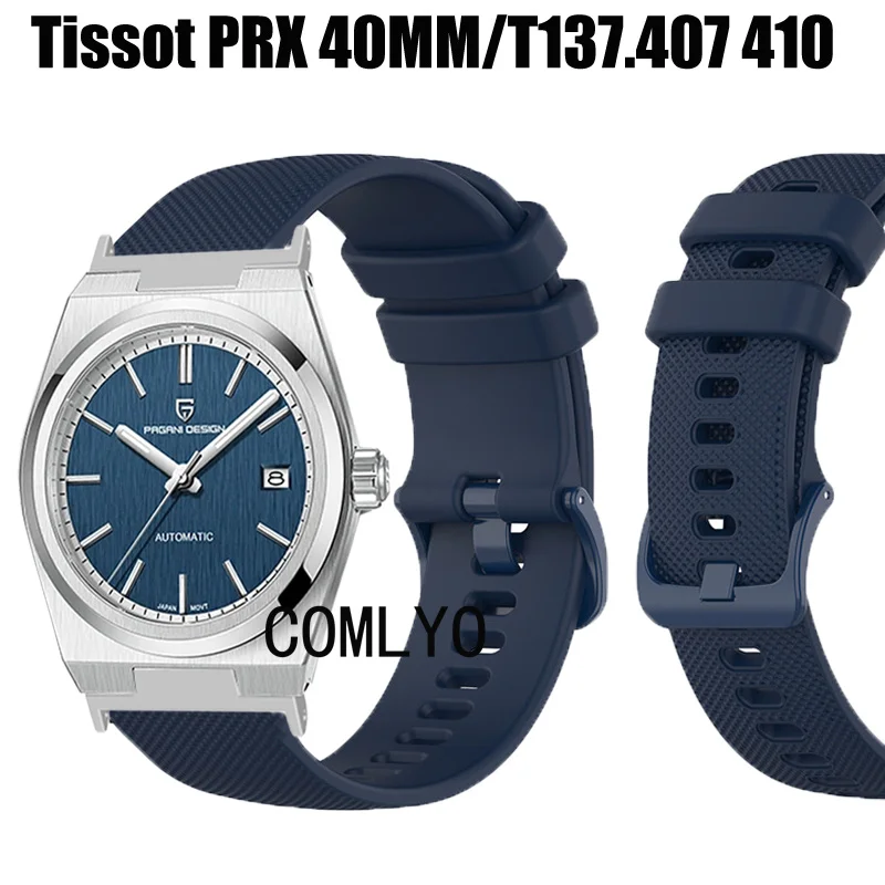Per Tissot Prx 40Mm Prx T137.407 410 Cinturino Per Orologio Donna Uomo Cintura In Silicone Morbido Smart Watch Accessori Per Cinturini
