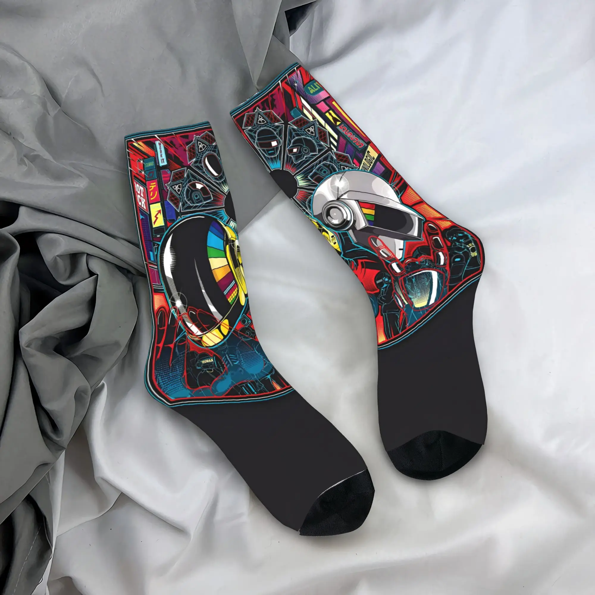 Daft Punk Rock Band Autumn Skateboard Non-Slip Soft Socks