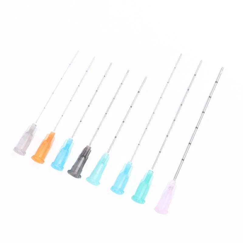 50pcs Disposable Blunt Tip Cannula Needle For Filler Injection 18G 21G 22G 23G 25G 27G 30G Uric Acid Facial Filling Nose 1 box