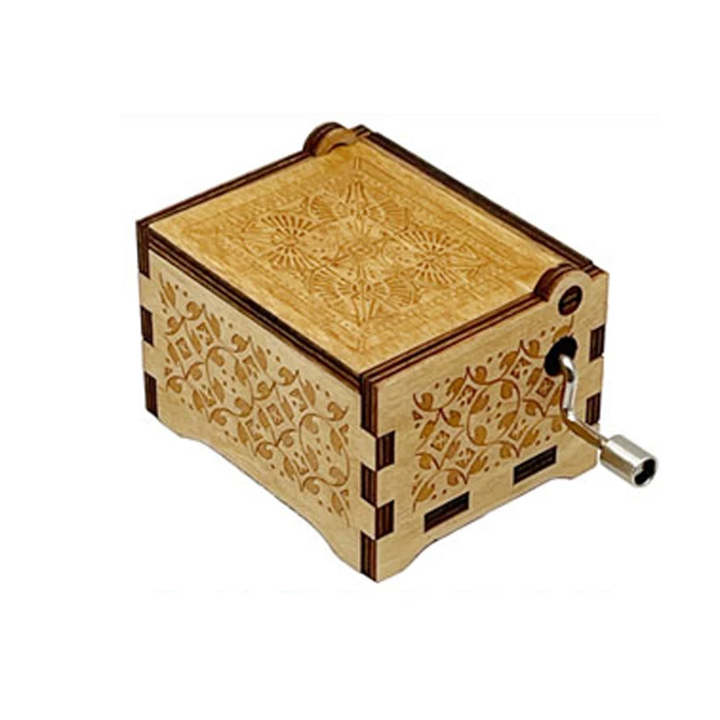 He's-A-Pirate Wooden Music Box Engraving Clockwork Type /Hand-operated Type Home Decoration Gift