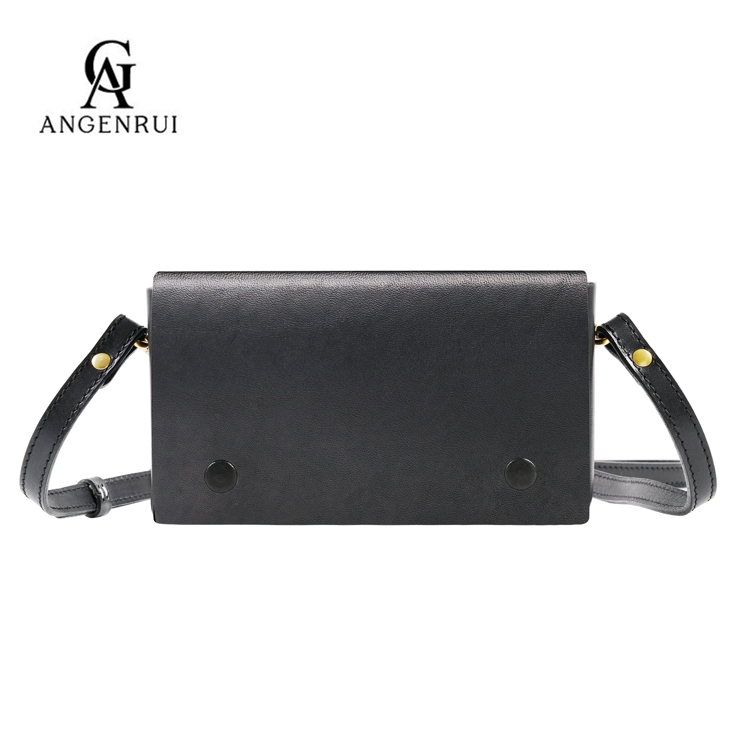 

ANGENGRUI.Luxury First Layer Cowhide Women's Bag Vegetable Tanned Leather Handmade Fashion Clutch Bag Mobile Phone Messenger Bag