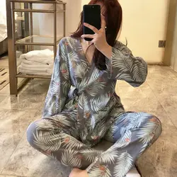 2022 Plus Size Pregnant Women's Pajamas Set For Pregnancy Spring Autumn Confinement Clothes For Postpartum Breastfeeding Nursing