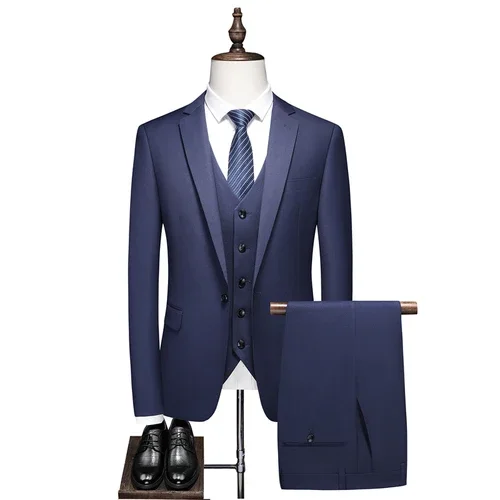 

Мужской эксклюзивный деловой облегающий однотонный костюм, мужское приталенное платье с двойным разрезом, блейзеры, куртка, брюки, жилет