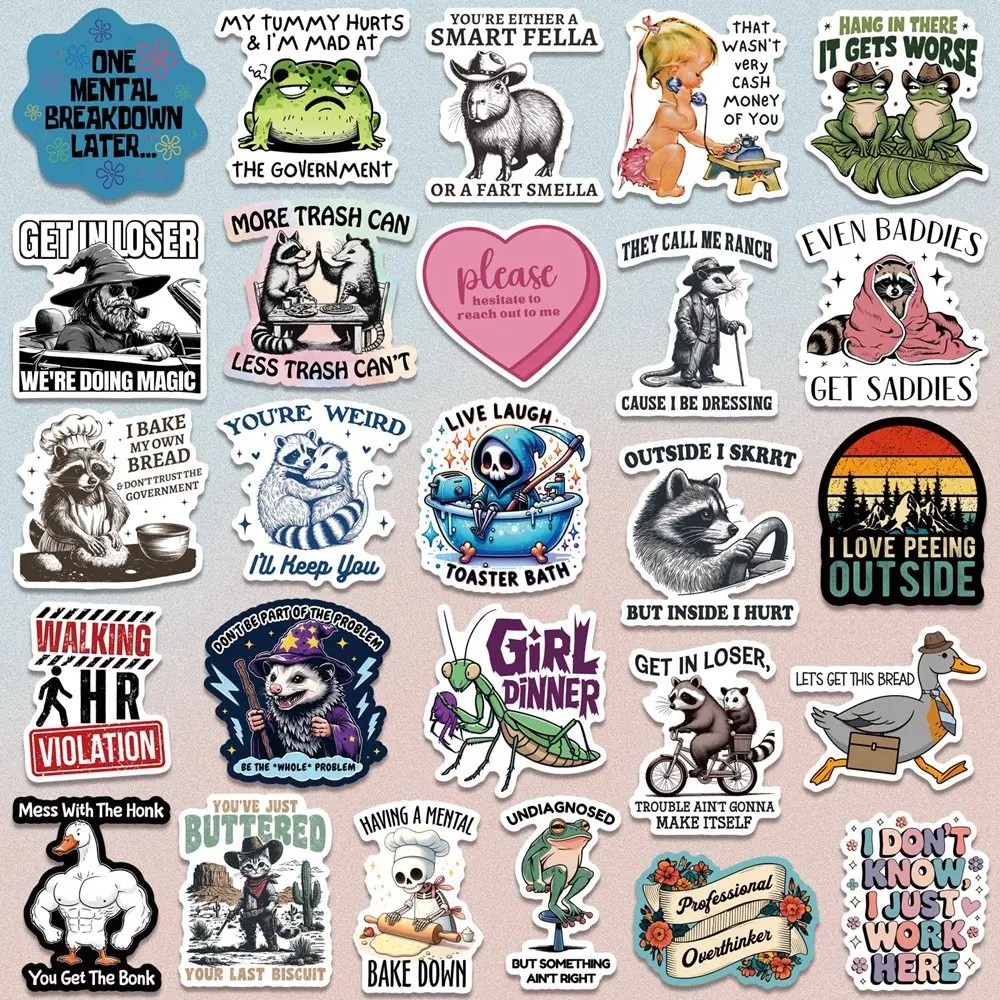 200Pcs Waterproof Funny Quote Stickers Pack - Cool Accessories for Water Bottles, Phones, Laptops, and Cars