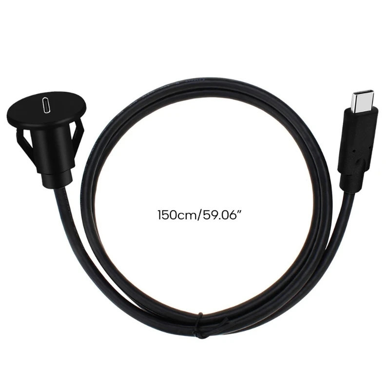 USB3.0 Type-C 3.1 수-암 연장 케이블 코드 자동차 대시보드 패널 마운트 83XB