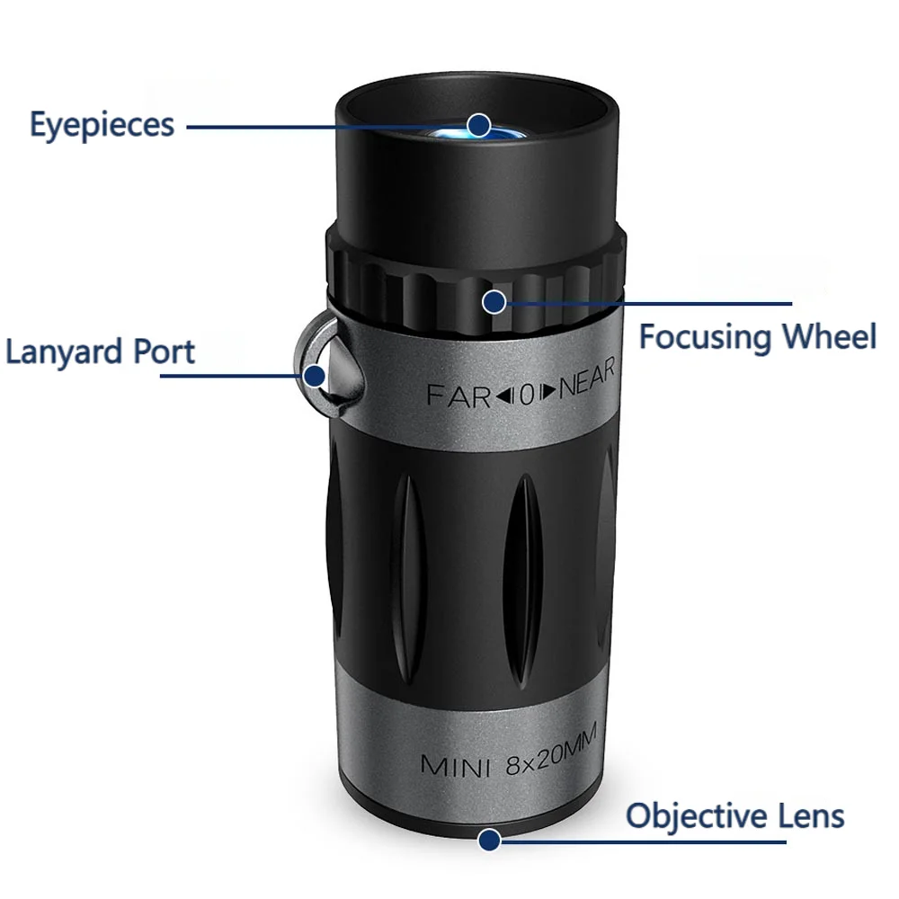 Mini Pocket 8x20 Prime Monocular Telescope with Cross Scale Ranging High Definition Optical Glass for Hiking Camping Wildlife 3