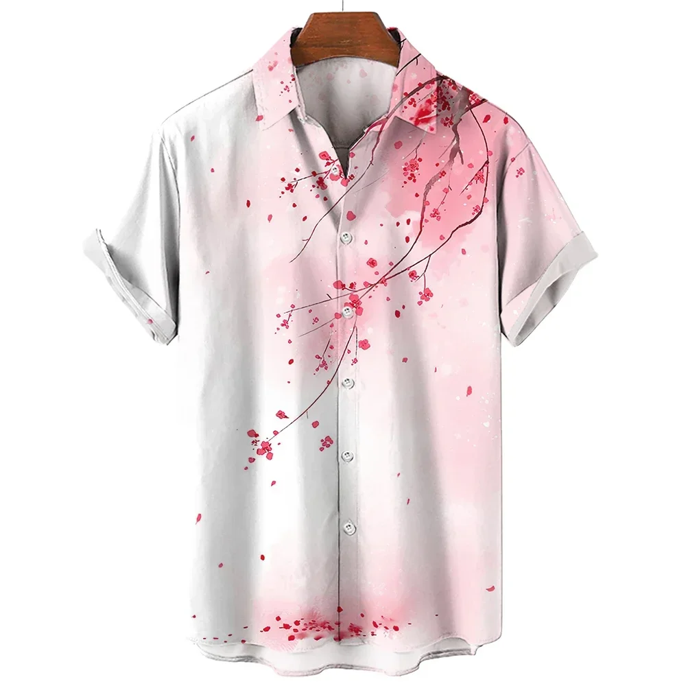 

2023 new style short-sleeved shirt with a fresh and trendy look. The 3D floral print gives it a blooming city effect. It's a cas