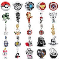 S925 Silver Hammer Gloves Hat Shield Witch Cartoon Charm Beads Suitable for Original Bracelets DIY 925 Women's Boutique Jewelry 1