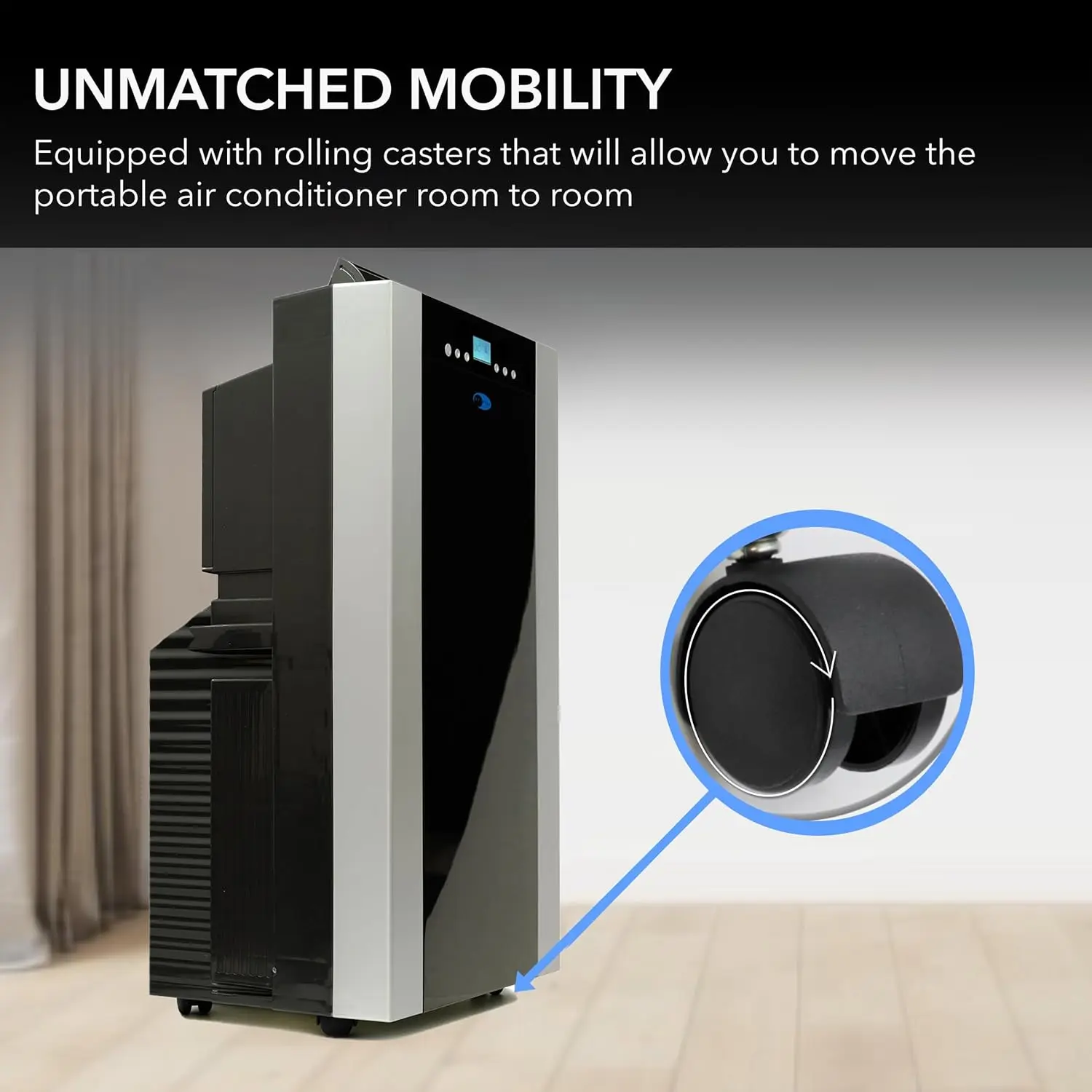 Portable Air Conditioner 14000 BTU with Dual Hose Dehumidifier & Cooling Fan for 500 Sq Ft Rooms Includes AC Unit Window Kit