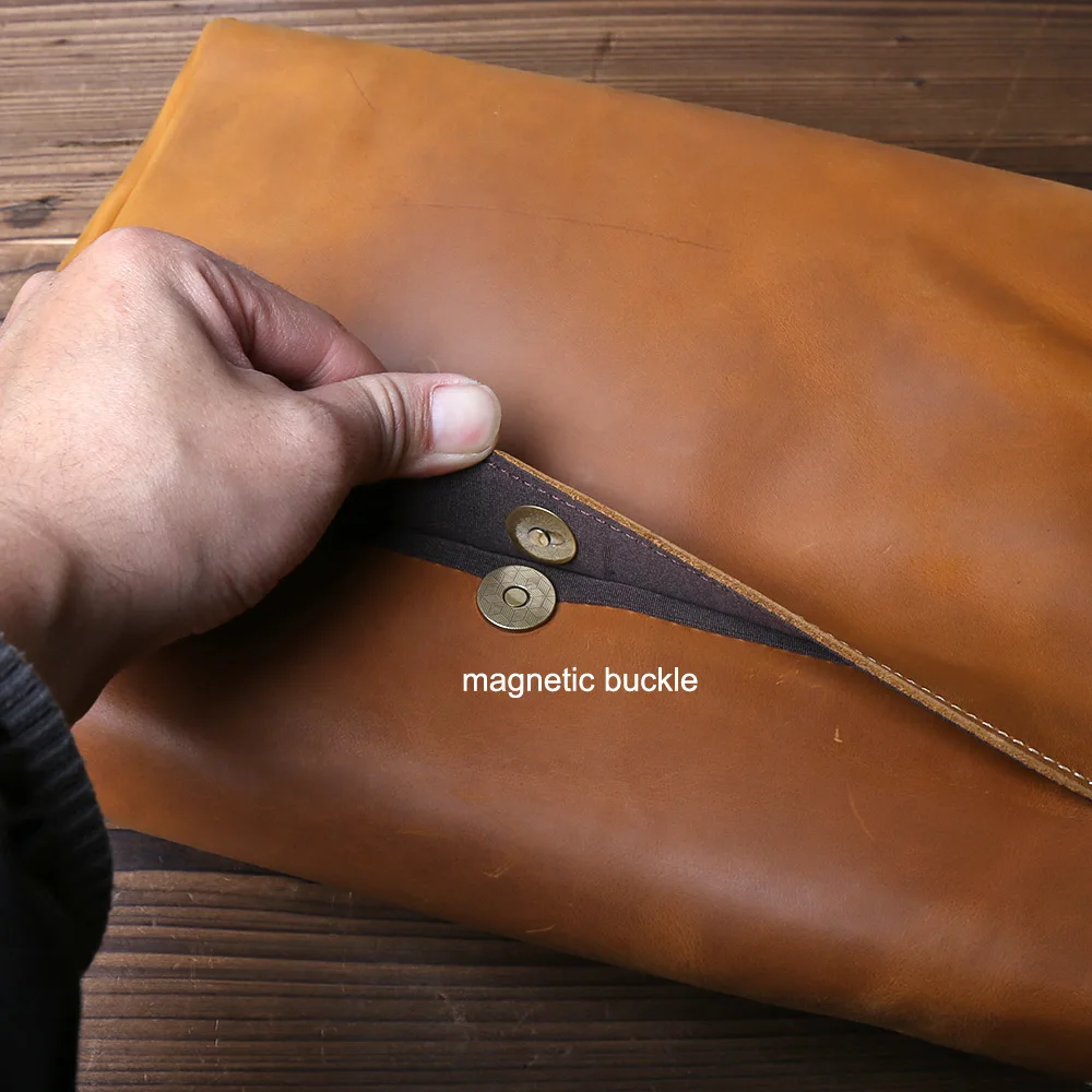 Retro Herren Echtleder Umhängetasche aus Rindsleder im Cross-Style mit Großer Kapazität Lässige Messenger-Tasche – Detail 10