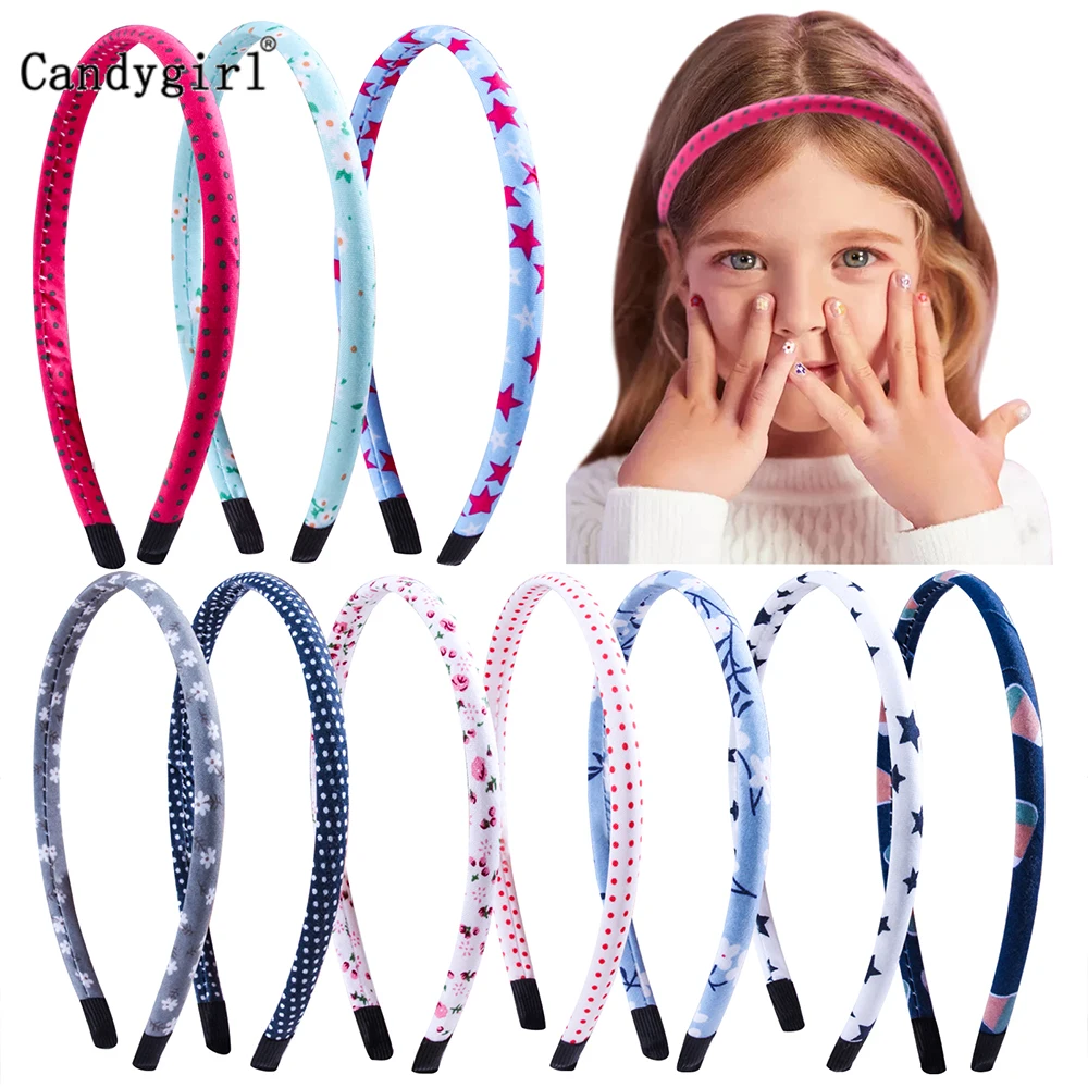 Set Flower Printed Headband for Girls Satin Fabric Covered Hair Band Plastic Multicolor Headpieces Hair Accessories toaiot voron 0 2 pro 1515 aluminum alloy extrusion profile frame kit profile bracket for voron v0 2 3d printed accessories