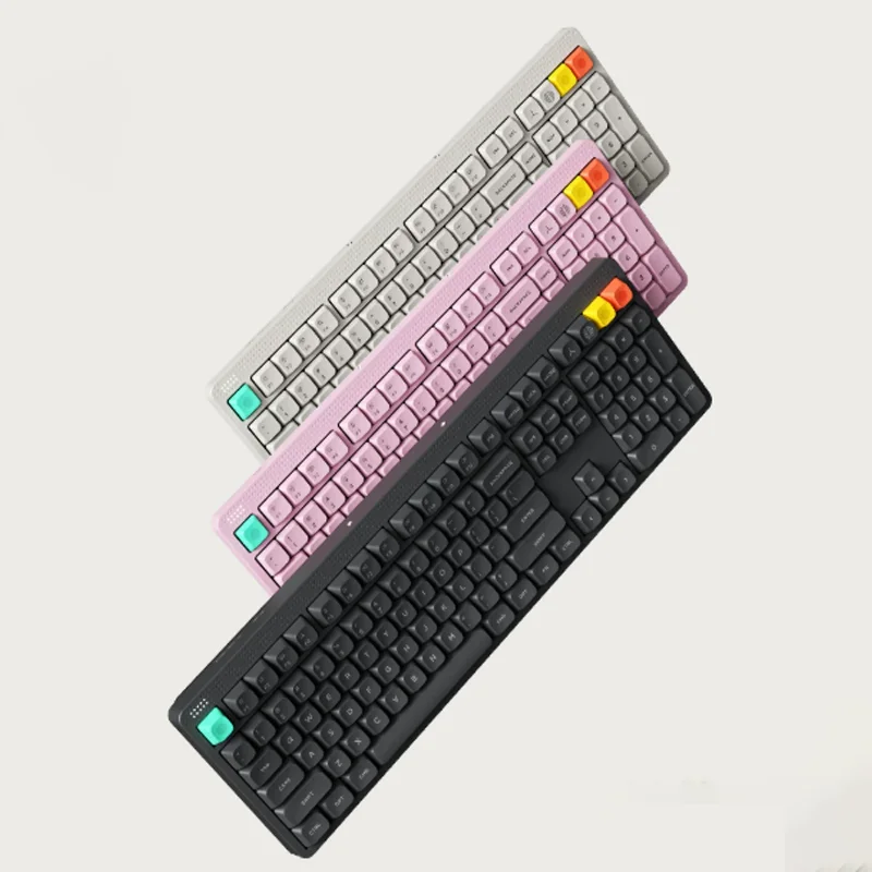 오리지널 NuPhy Node100 블루투스 무선 기계식 키보드(PBT 키캡 포함) 3000mAh 배터리 RGB 인체공학적 LoworMax 하이 액시스