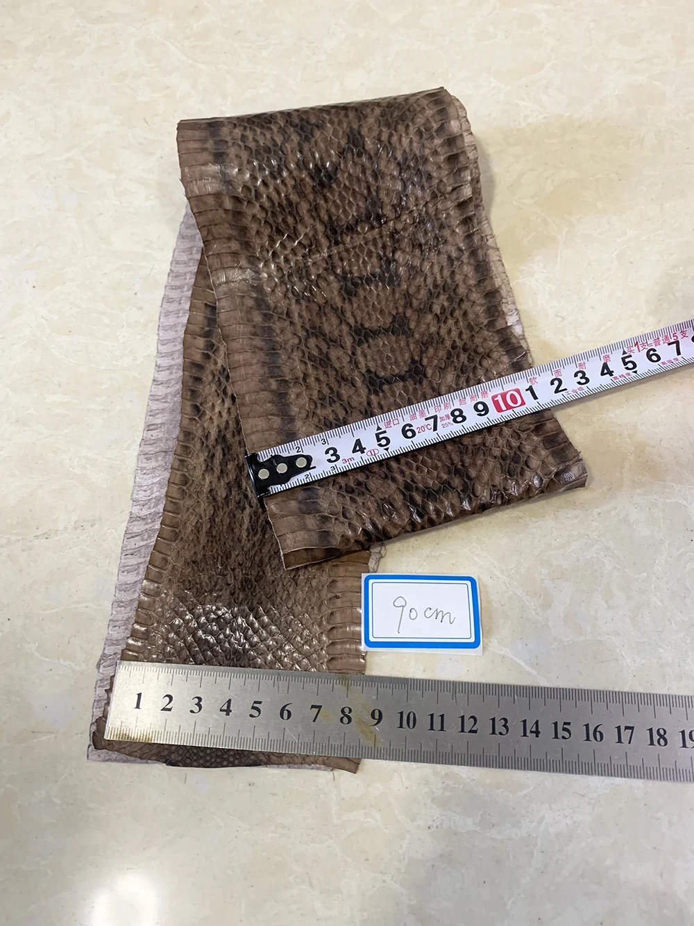 빨간 갈색 인쇄 천연 가죽 뱀 가죽, 전화 케이스, 가죽 가방, 신발 벨트 DIY, 수제 가죽 재료