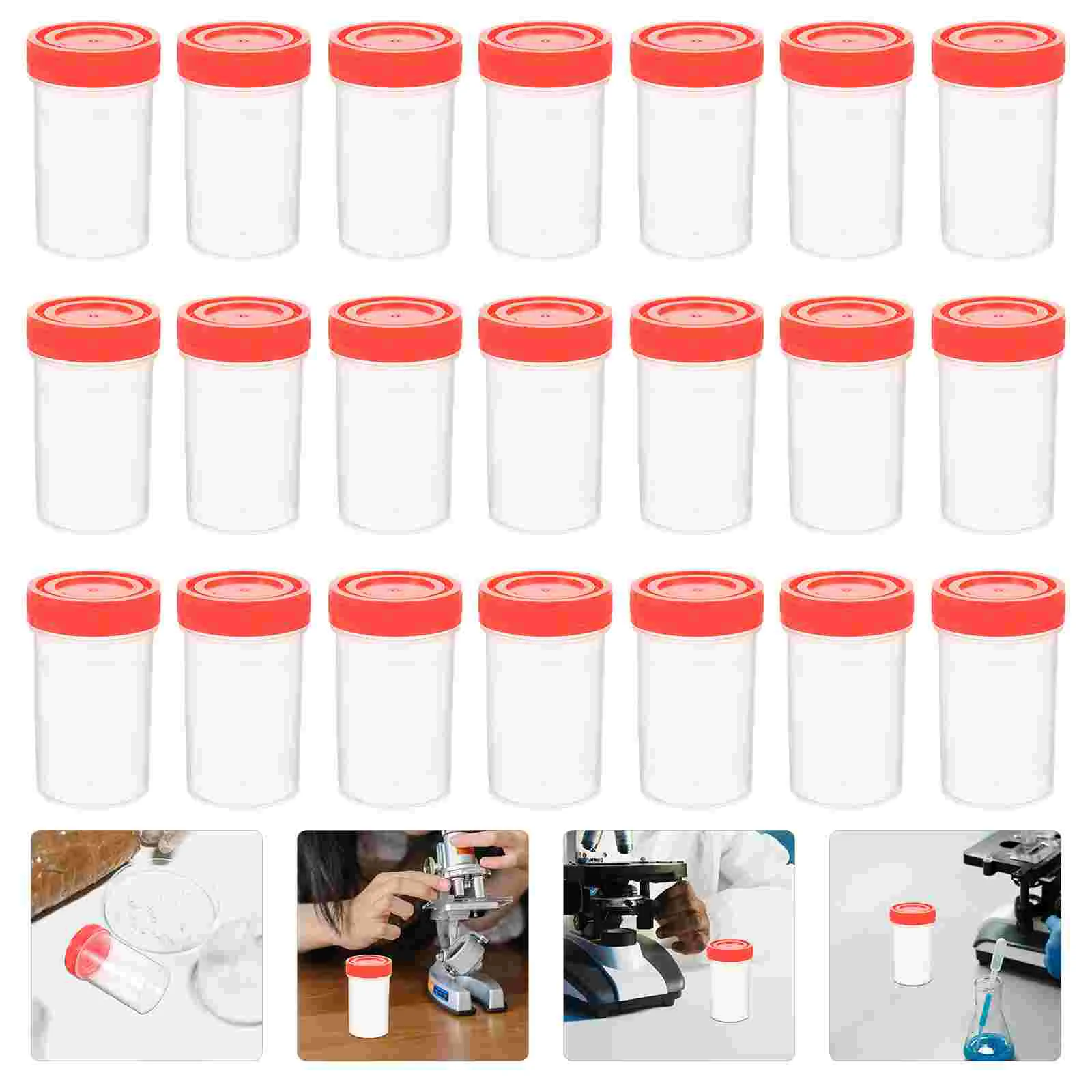 

25Pcs Specimen Cup Screw Lids Urine Sample Jar Containers Urine Collection Cup Safe Pee Stool Sample Testing