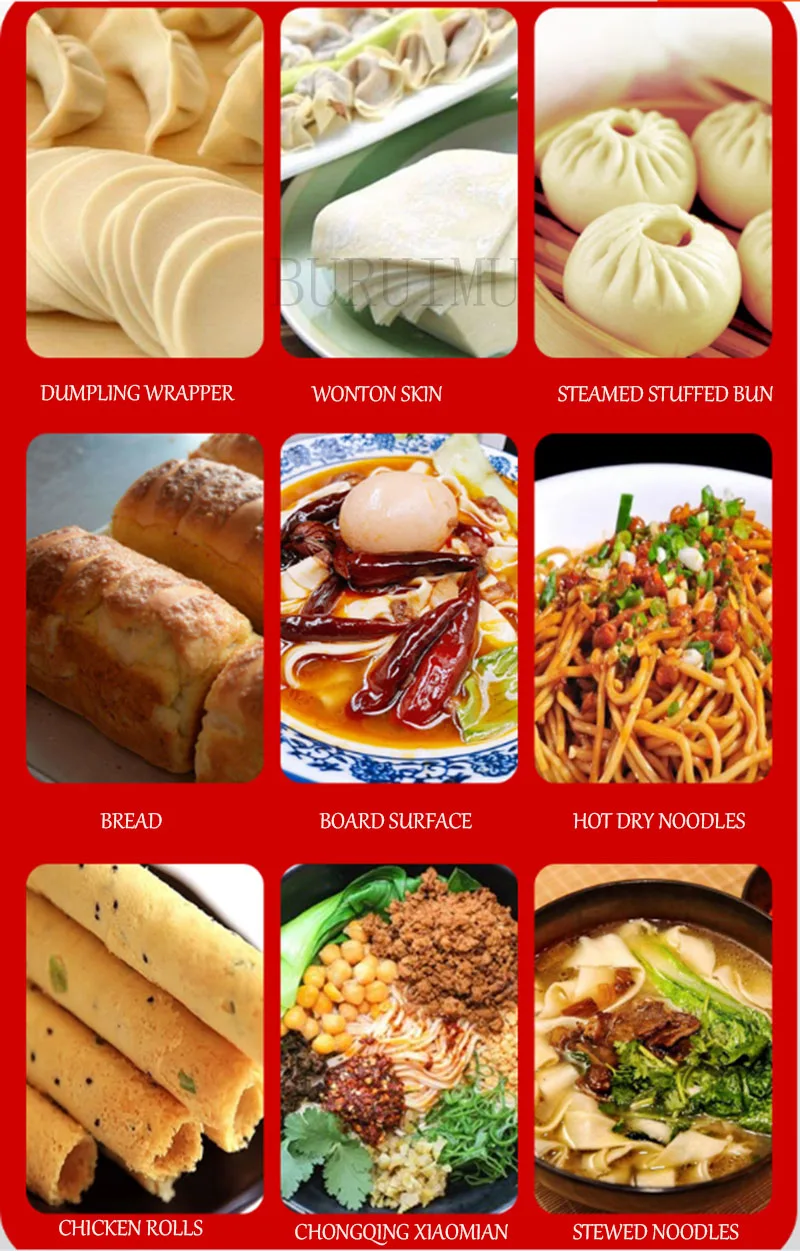 Description Picture 4 of item110/220V Electric Dough Roller Stainless Steel Desktop Pasta Kneading Dumpling Maker Noodle Press Machine Noodle Machine