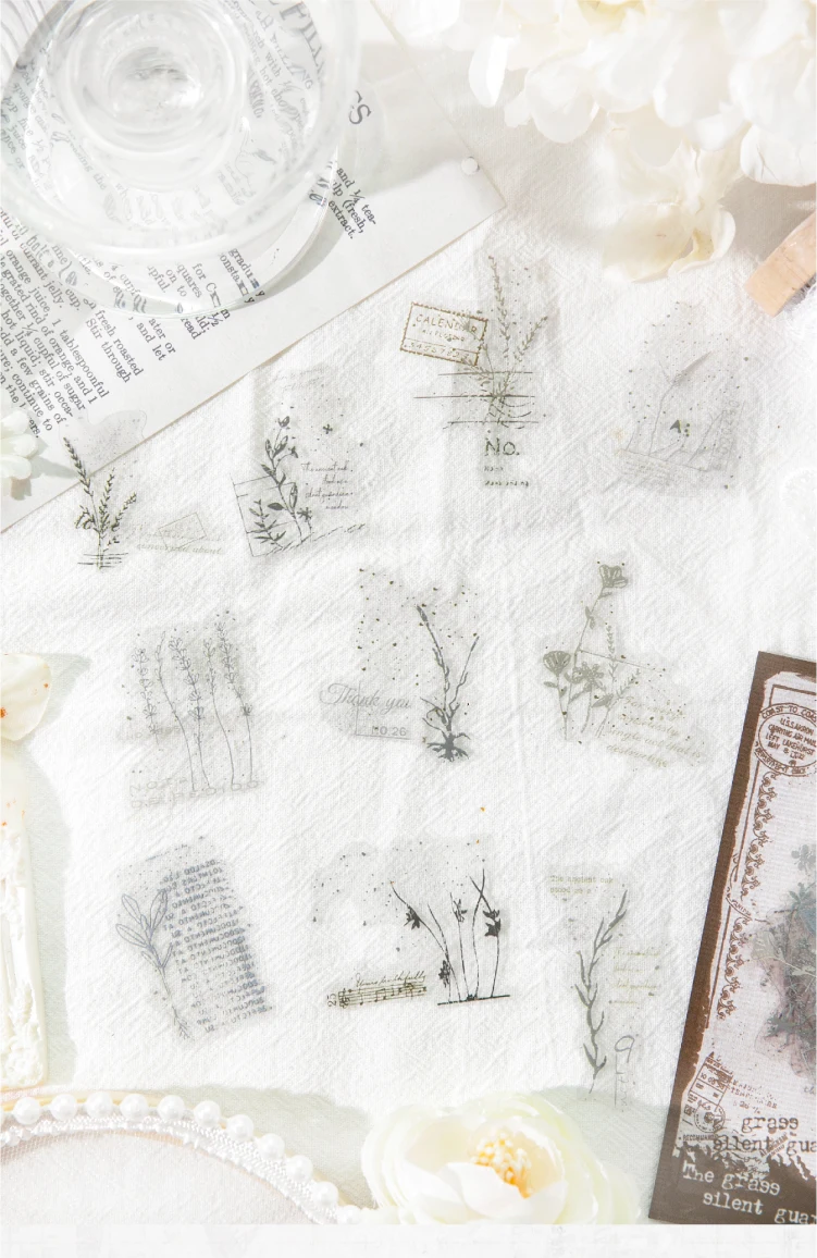 Journal GO 30 Stück Vintage Pflanzen- und Blumen-Aufkleber Ästhetische Kreative Deko Junk Journal Scrapbooking Materialien und Zubehör – Detail 11