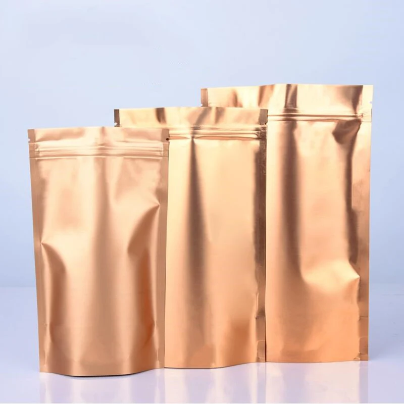 Sac En Aluminium De Couleur Or, 100 Pièces, Sac À Fermeture Éclair, Emballage  Pour Aliments, Thé, Café, Stockage De Céréales, Pochettes Résistantes À  L'humidité - Sacs De Stockage - AliExpress