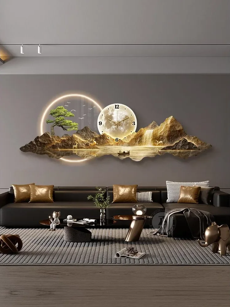 Luxury LED Clock Wall Art Lamp 4