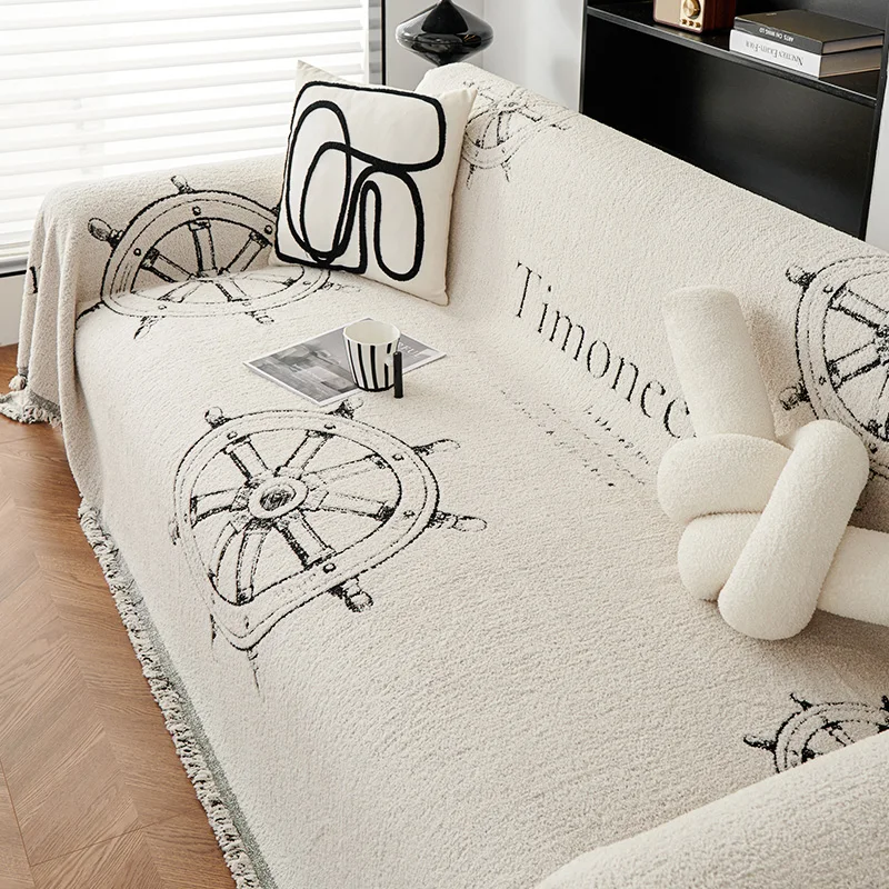 

Modern Nordic Sofa Cover Pet Couch Cover Anti-Cat Scratch Tassel Line Sofa Blanket Double Side Use Sofa Towel Home Decoration