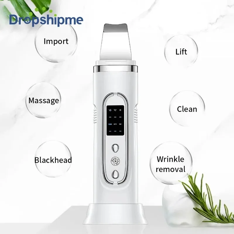 Ultrasonic Skin Scrubber Electric Facial Cleanning Pore Deep Cleaner Acne Blackhead Remover Peeling Shovel Device Beauty