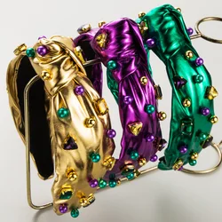 Irish Festival Fashion New Women's Handmade Sewing Pearl Knotted Headband High Skull Top Carnival Hair Accessories