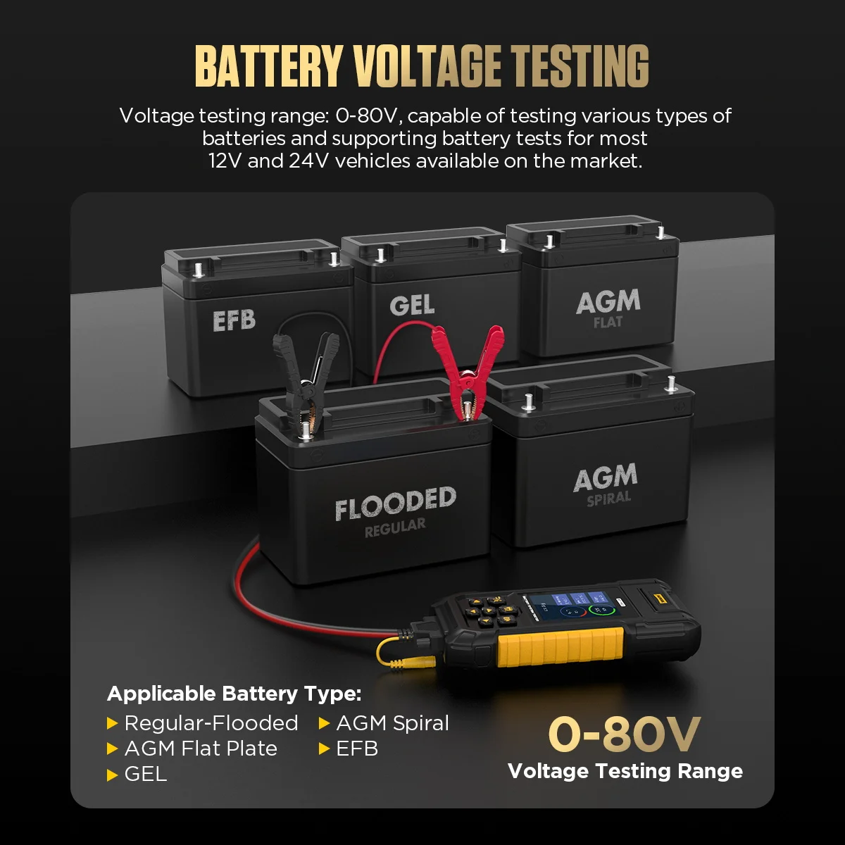 AUTOOL BT960 리튬 LFP 리튬이온 CCA DIN 0-80V 0-10A 용량 80V 12V 전기 자전거 미니 자동 배터리 테스터