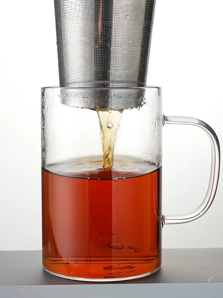 large capacity Tea separation cup Teacup Office with handle Stainless steel tea filter home creative drinking cup dustproof lid tea strainer tea filter